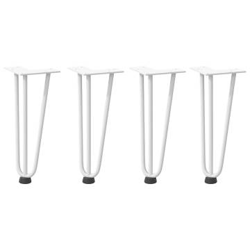 Hairpin Table Legs 4 pcs White 30 cm Solid Steel | HipoMarket