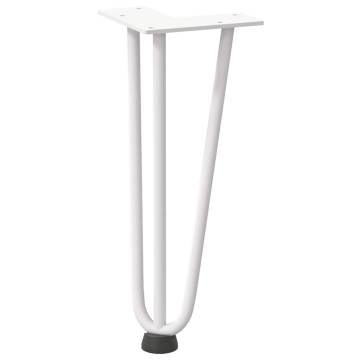 Hairpin Table Legs 4 pcs White 30 cm Solid Steel | HipoMarket