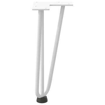 Hairpin Table Legs 4 pcs White 30 cm Solid Steel | HipoMarket