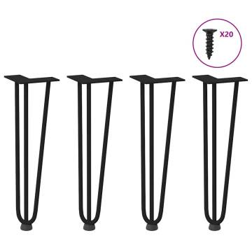 Hairpin Table Legs 4 pcs Black 42 cm Solid Steel | HipoMarket