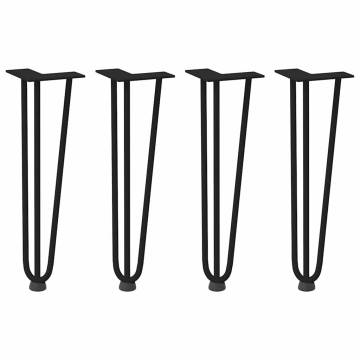 Hairpin Table Legs 4 pcs Black 42 cm Solid Steel | HipoMarket