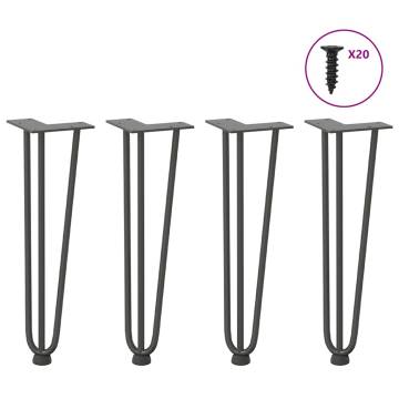 Hairpin Table Legs 4 pcs Anthracite 42 cm Solid Steel | HipoMarket