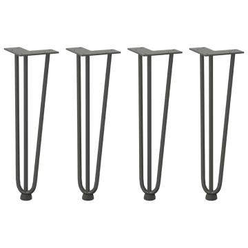 Hairpin Table Legs 4 pcs Anthracite 42 cm Solid Steel | HipoMarket