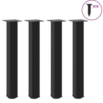 Coffee Table Legs 4 pcs Black 72-74 cm - Sturdy Steel Design