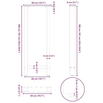 Coffee Table Legs Anthracite 2 pcs - Sturdy Steel Design