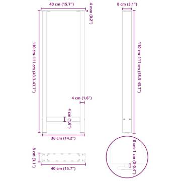 White Coffee Table Legs - 2 pcs Steel | Hipomarket