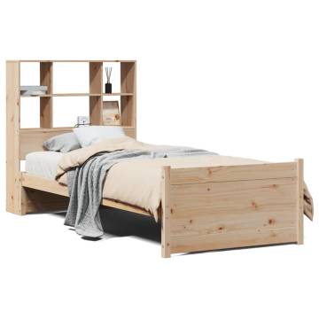 Bookcase Bed 75x190cm - Solid Wood Pine for Small Spaces