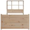 Bookcase Bed 75x190cm - Solid Wood Pine for Small Spaces