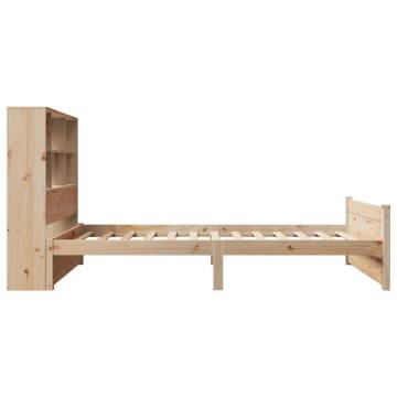 Bookcase Bed 75x190cm - Solid Wood Pine for Small Spaces