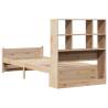 Bookcase Bed 75x190cm - Solid Wood Pine for Small Spaces