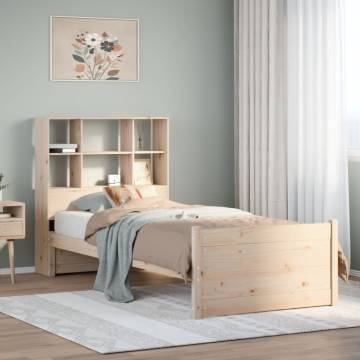 Bookcase Bed without Mattress 90x190cm Single Solid Wood Pine