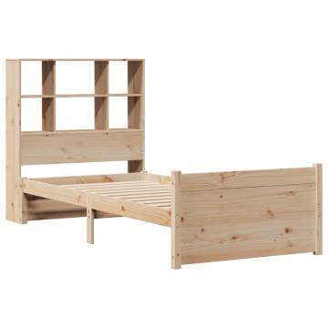 Bookcase Bed without Mattress 90x190cm Single Solid Wood Pine