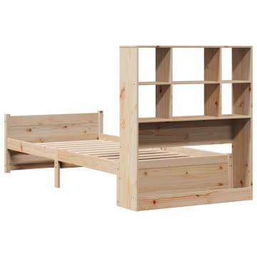 Bookcase Bed without Mattress 90x190cm Single Solid Wood Pine