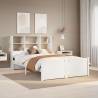  Bookcase Bed without Mattress White 135x190 cm Double Solid Wood Pine Colour white Size 135 x 190 cm 