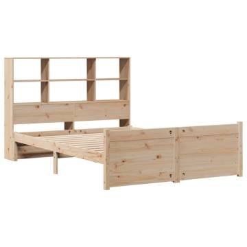 Bookcase Bed 120x200cm - Solid Pine Wood | HipoMarket UK