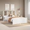  Bookcase Bed without Mattress White 150x200 cm King Size Solid Wood Pine Colour white Size 150 x 200 cm 