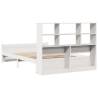 Bookcase Bed without Mattress - White King Size Solid Pine