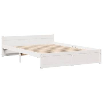 Bookcase Bed Without Mattress - White Solid Wood 160x200cm | HipoMarke