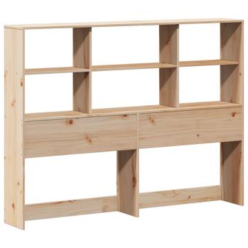 Bookcase Bed without Mattress 120x190 cm - Solid Wood Pine