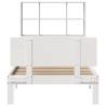 Bookcase Bed Without Mattress - White Solid Wood Pine 100x200cm