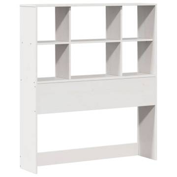 Bookcase Bed Without Mattress - White Solid Wood Pine 100x200cm