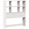 Bookcase Bed Without Mattress - White Solid Wood Pine 100x200cm