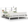 Bookcase Bed without Mattress White 200x200cm - Solid Pine