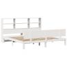 Bookcase Bed without Mattress White 200x200cm - Solid Pine