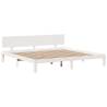 Bookcase Bed without Mattress White 200x200cm - Solid Pine