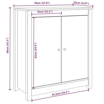 Honey Brown Sideboards - Solid Pine Wood - 2 pcs | HiPoMarket