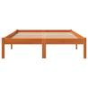 Wax Brown Bed Frame 140x190 cm - Solid Pine Wood