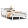 Bookcase Bed Without Mattress - White Solid Pine 135x190 cm