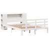 Bookcase Bed without Mattress - White Solid Pine 140x190cm