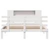 Bookcase Bed without Mattress - White Solid Pine 140x190cm