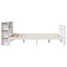 Bookcase Bed without Mattress - White Solid Pine 140x190cm