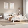  Bookcase Bed without Mattress White 140x200cm Solid Wood Pine Colour white Size 140 x 200 cm 