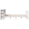 Bookcase Bed King Size White 150x200 cm - Solid Pine Wood