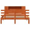 Bookcase Bed without Mattress - Wax Brown, 140x200cm Solid Wood