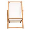 Cream Teak Deck Chair 56x105x96 cm - Perfect for Garden & Beach