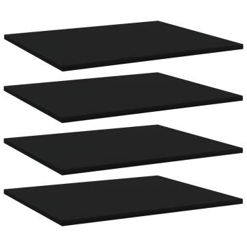 Bookshelf Boards 4 pcs Black - Space-Saving Storage Solution