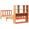 Bookcase Bed without Mattress - Solid Wood - Wax Brown 90x190