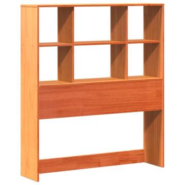 Bookcase Bed without Mattress - Solid Wood - Wax Brown 90x190