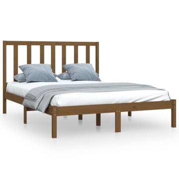 Honey Brown Solid Wood Pine Bed Frame 120x200 cm | HipoMarket