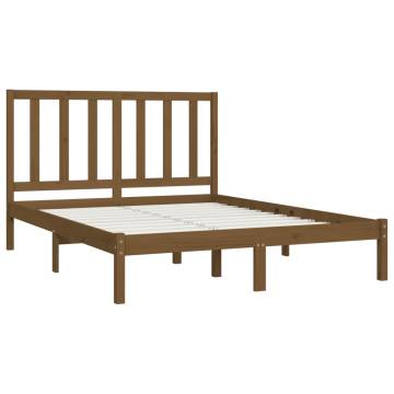 Honey Brown Solid Wood Pine Bed Frame 120x200 cm | HipoMarket