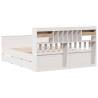 Bookcase Bed without Mattress - White Solid Wood Pine 200x200cm