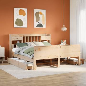 Bookcase Bed Super King 180x200cm – Solid Pine Wood