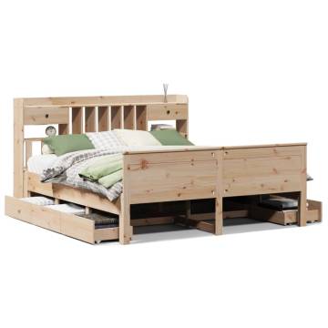 Bookcase Bed Super King 180x200cm – Solid Pine Wood