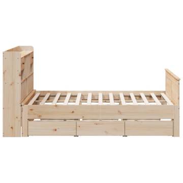 Bookcase Bed Super King 180x200cm – Solid Pine Wood