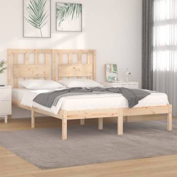 Solid Wood Pine Bed Frame 200x200 cm - Durable & Stylish