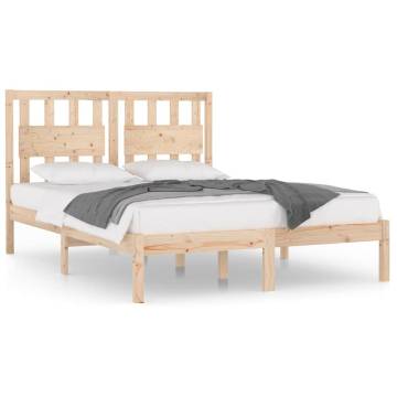 Solid Wood Pine Bed Frame 200x200 cm - Durable & Stylish